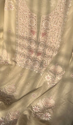将图像加载到图库查看器中, Women's Lakhnavi Handcrafted Mul Chanderi Unstitched Kurta And Dupatta Set - HONC0297204