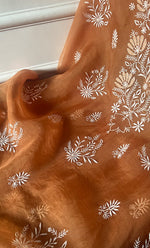 将图像加载到图库查看器中, Women's Lakhnavi Handcrafted Pure Organza Chikankari Unstitched Kurta And Dupatta Set- HONC0319189