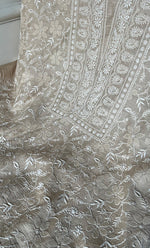 Load image into Gallery viewer, Women's Lakhnavi Handcrafted Unstitched Munga Silk Chikankari Kurta And Dupatta Set- HONC0337755