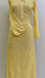 将图像加载到图库查看器中, Women's Lakhnavi Handcrafted Viscose Georgette Chikankari Kurti-HONC0140380