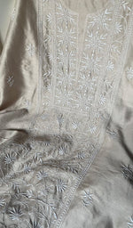 Load image into Gallery viewer, Amisha Women's Lakhnavi Handcrafted Chanderi Silk Chikankari Full Suit Material - HONC0253717