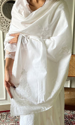 将图像加载到图库查看器中, Women's Lucknowi Handcrafted Cotton Chikankari Dupatta - HONC0169830