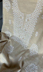 将图像加载到图库查看器中, Women's Lakhnavi Handcrafted Tissue Chanderi Unstitched Kurta And Dupatta Set - HONC0284695
