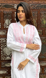 将图像加载到图库查看器中, Women's Lucknowi Handcrafted Cotton Chikankari Kurti - HONC0274383