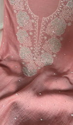 Load image into Gallery viewer, Women's Lakhnavi Handcrafted Mul Chanderi Unstitched Kurta And Dupatta Set- HONC0363910