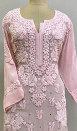 Load image into Gallery viewer, Aaliya Women's Lucknowi Handcrafted Crepe Chikankari Kurti - HONC0193271