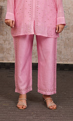 将图像加载到图库查看器中, Women's Lucknowi Handcrafted Mul Chanderi Stitched Chikankari Kurta And Plazzo Set- HONC03185720