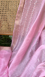 Load image into Gallery viewer, Women's Lakhnavi Handcrafted Mul Chanderi Chikankari Saree - HONC02273491