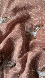 Load image into Gallery viewer, Haaniya Women's Lakhnavi Handcrafted Mul Chanderi Unstitched Kurta And Dupatta Set - HONC0260579