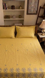 Load image into Gallery viewer, Lakhnavi Handcrafted Cotton Chikankari Bedsheet Set - HONC0379410