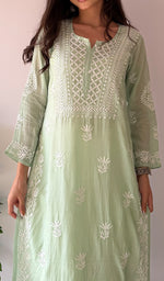 将图像加载到图库查看器中, Jiya Women's Lakhnavi Handcrafted Muslin Chikankari Kurti - HONC0367882