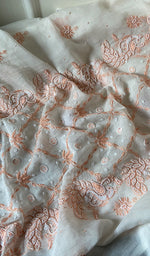 Load image into Gallery viewer, Shirin Women's Lakhnavi Handcrafted Mul Chanderi Unstitched Kurta And Dupatta Set - HONC0253637