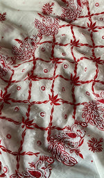 Load image into Gallery viewer, Shirin Women's Lakhnavi Handcrafted Mul Chanderi Unstitched Kurta And Dupatta Set - HONC0249187