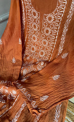 将图像加载到图库查看器中, Women's Lakhnavi Handcrafted Mul Chanderi Semi - Stitched Kurta And Dupatta Set - HONC0308702