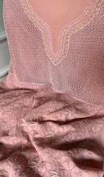 将图像加载到图库查看器中, Women's Lakhnavi Handcrafted Pure Silk Georgette Unstitched Chikankari Kurta And Dupatta Set- HONC0370414