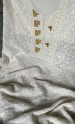 Load image into Gallery viewer, Women's Lakhnavi Handcrafted Maheshwari Mul Chanderi Unstitched Kurta And Dupatta Set- HONC0286816