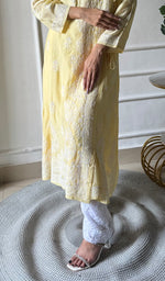 Load image into Gallery viewer, Women's Lucknowi Handcrafted Cotton Chikankari Angrakha - HONC0343794