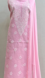 Load image into Gallery viewer, Women's Lucknowi Handcrafted Cotton Chikankari Suit Material- HONC0194473