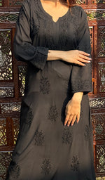 将图像加载到图库查看器中, Women's Lucknowi Handcrafted Modal Cotton Chikankari Kurti - HONC02258550