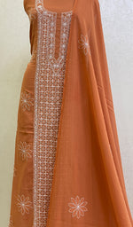 Load image into Gallery viewer, Women's Lakhnavi Handcrafted Cotton Chikankari Kurta And Dupatta Set- HONC0154884