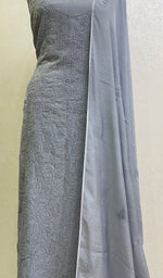 Load image into Gallery viewer, Women's Lakhnavi Handcrafted Cotton Chikankari Suit Material- HONC084639