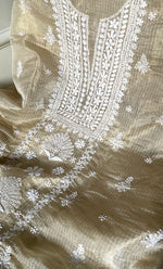 Load image into Gallery viewer, Naaz Women's Lucknowi Handcrafted Kota Chanderi Chikankari Kurta And Dupatta Set - HONC0314046