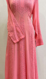Load image into Gallery viewer, Jaiba Women's Lakhnavi Handcrafted Viscose Georgette Chikankari Anarkali - HONC0143407