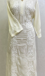 Load image into Gallery viewer, Anum Women's Lucknowi Handcrafted Modal Cotton Chikankari Kurti - HONC0168186