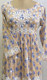 Load image into Gallery viewer, Rehnuma Women's Lakhnavi Handcrafted Printed Mulmul Cotton Chikankari Top - HONC0162209