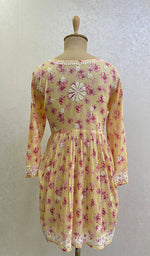 Load image into Gallery viewer, Rehnuma Women's Lakhnavi Handcrafted Printed Mulmul Cotton Chikankari Top - HONC0162237