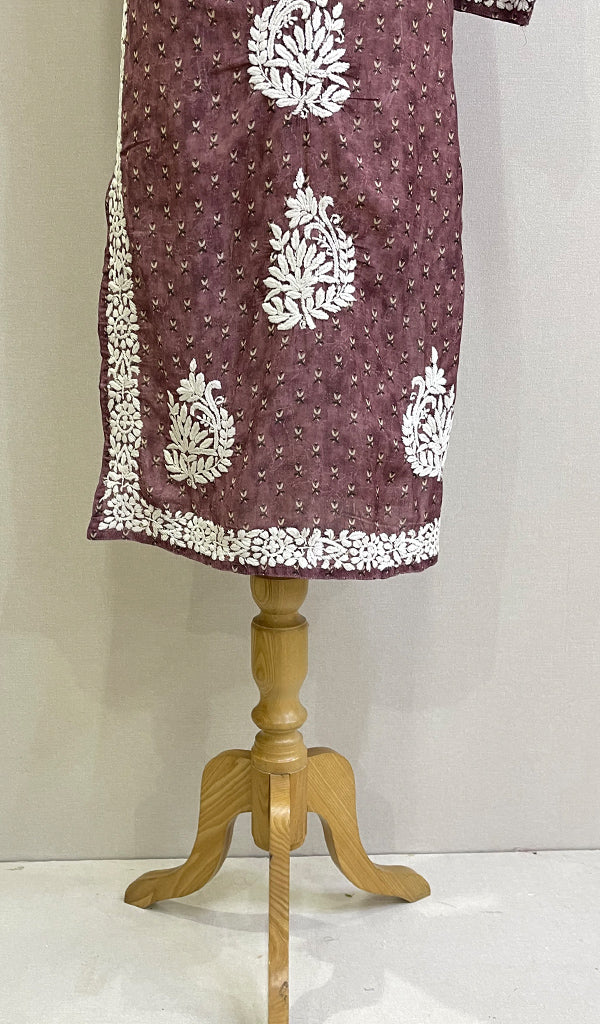 Aisha Women's Lucknowi Handcrafted Muslin Chikankari Kurti - HONC0174529