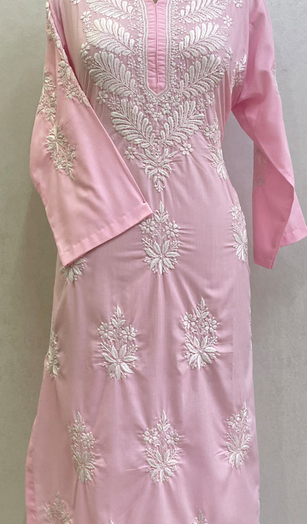 Aarzu Women's Lucknowi Handcrafted Cotton Chikankari Kurti-HONC0101573