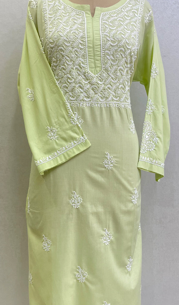 Gulnaaz Women's Lucknowi Handcrafted Cotton Chikankari Kurti-HONC0161264