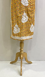 Load image into Gallery viewer, Yellow Women's Lucknowi Handcrafted Cotton Chikankari Kurti
