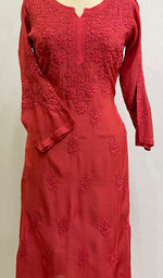 将图像加载到图库查看器中, Women's Lucknowi Handcrafted Muslin Chikankari Kurti - HONC0163100