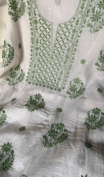 将图像加载到图库查看器中, Women's Lakhnavi Handcrafted Mul Chanderi Kurta And Dupatta Set - HONC0263970