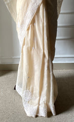 Load image into Gallery viewer, Women's Lakhnavi Handcrafted Cotton Chikankari Saree - HONC0317296