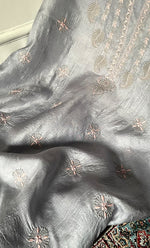 Load image into Gallery viewer, Women's Lakhnavi Handcrafted Tussar Silk Chikankari Kurta And Dupatta Set - HONC0307393