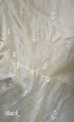 将图像加载到图库查看器中, Lucknowi Handcrafted Chanderi Silk Chikankari Unstitched Unisex Kurta Fabric - HONC0275124