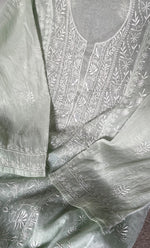 将图像加载到图库查看器中, Women's Lakhnavi Handcrafted Mul Chanderi Semi - Stitched Anarkali And Dupatta Set - HONC0304460