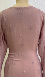 Load image into Gallery viewer, Women's Lucknowi Handcrafted Viscose Georgette Chikankari Top - HONC0152248
