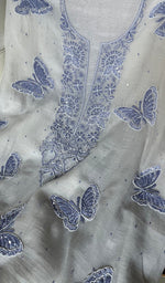 将图像加载到图库查看器中, Titlee Women's Lakhnavi Handcrafted Mul Chanderi Unstitched Kurta And Dupatta Set - HONC0288851