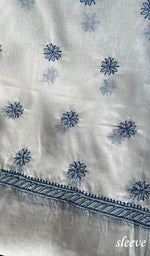 将图像加载到图库查看器中, Women's Lakhnavi Handcrafted Cotton Chikankari Unstitched Kurti Fabric - HONC0284321