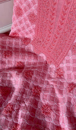 Load image into Gallery viewer, Women's Lakhnavi Handcrafted Cotton Unstitched Chikankari Suit Material - HONC0365122