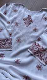 将图像加载到图库查看器中, Women's Lakhnavi Handcrafted Cotton Chikankari Kurti - NC0550430