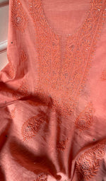 将图像加载到图库查看器中, Women's Lakhnavi Handcrafted Mul Chanderi Chikankari Full Suit Material - HONC0282289
