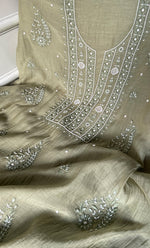Load image into Gallery viewer, Women's Lakhnavi Handcrafted Mul Chanderi UnStitched Kurta And Dupatta Set - HONC0310811