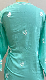 Load image into Gallery viewer, Women's Lakhnavi Handcrafted Modal Cotton Chikankari Top - HONC0220313