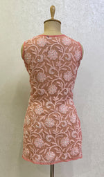 Load image into Gallery viewer, Women's Lucknowi Handcrafted Faux-Georgette Chikankari Top- HONC0140463