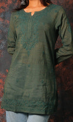 Load image into Gallery viewer, Women's Lakhnavi Handcrafted Cotton Chikankari Top - HONC0331500